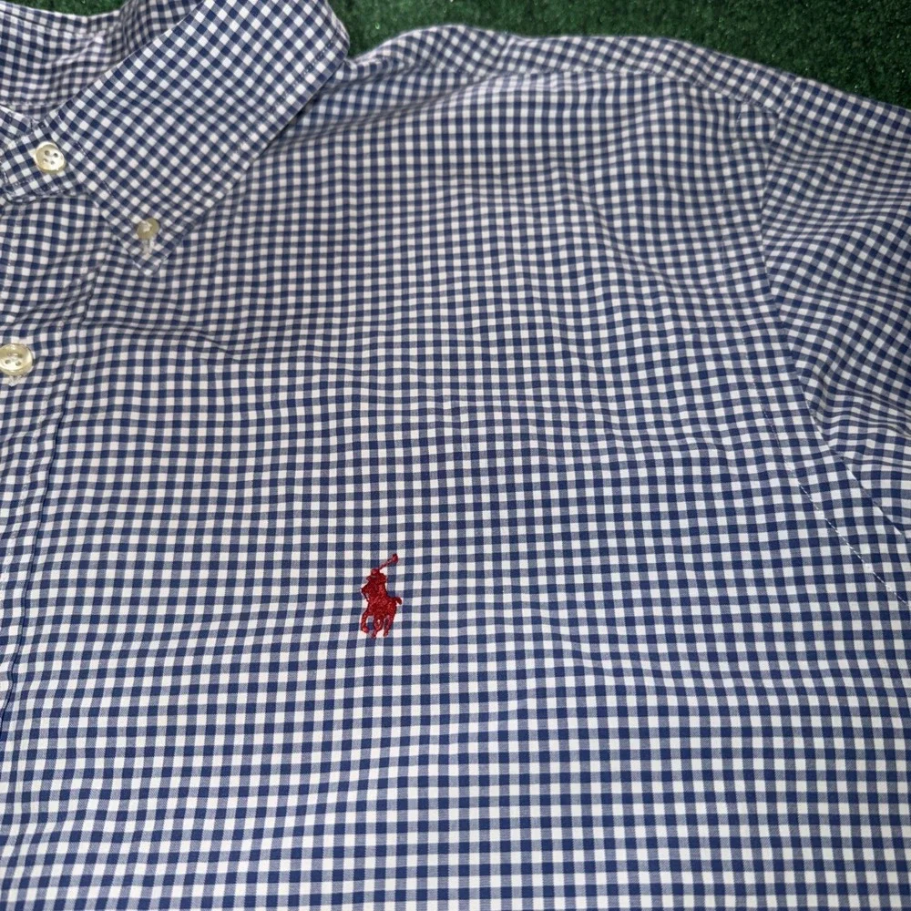 Polo Ralph Lauren Custom Fit Button Down Men's Size 2XL Blue /Red Horse